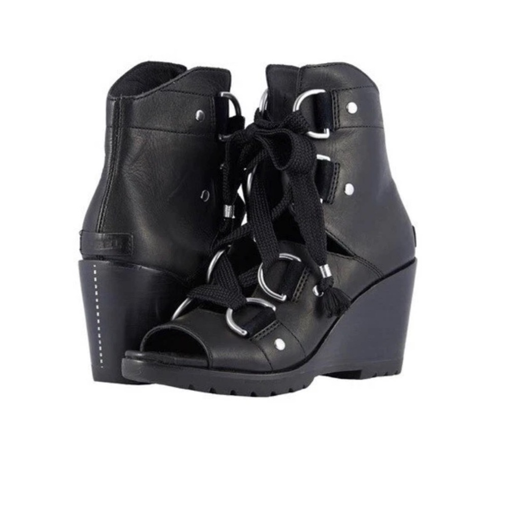 Sorel Women's After Hours Lace-Up Wedge Leather Sandals